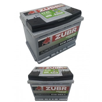 Аккумулятор Zubr Premium 63 Ah 640 A -/+