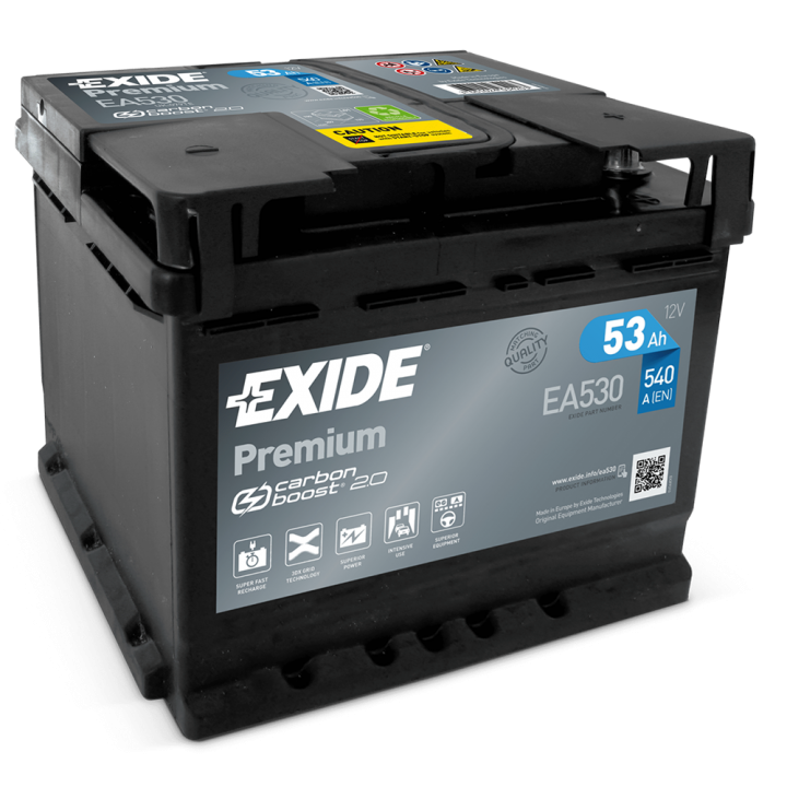 Аккумулятор Exide Premium 53Ah 540A -/+ на сайте 6st.kz
