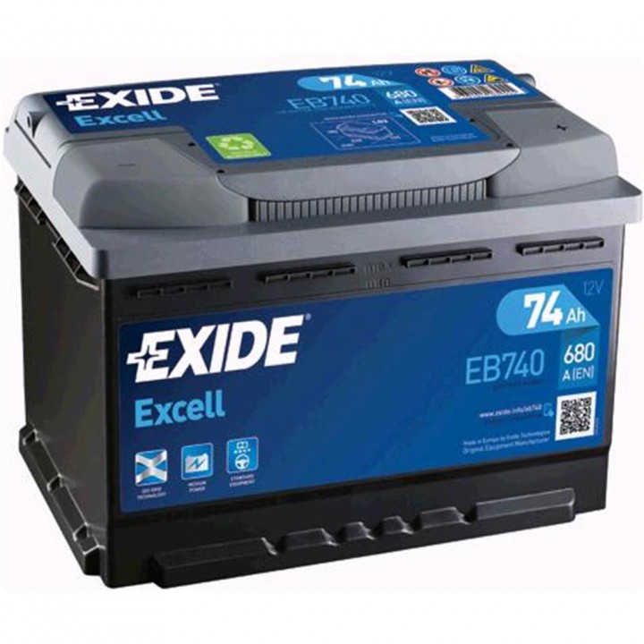 Аккумулятор Exide Excell 74Ah 680A -/+ на сайте 6st.kz