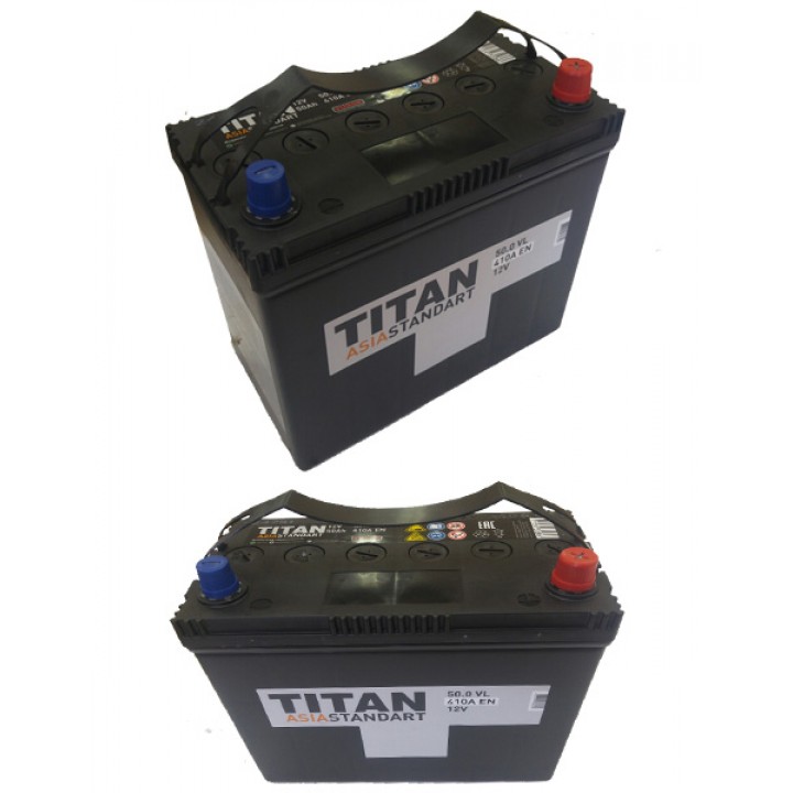 Аккумулятор Titan AsiaStandart 50Ah 410A -/+ на сайте 6st.kz