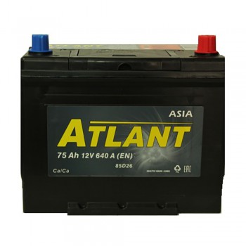 Аккумулятор Atlant Asia 75Ah 640A -/+