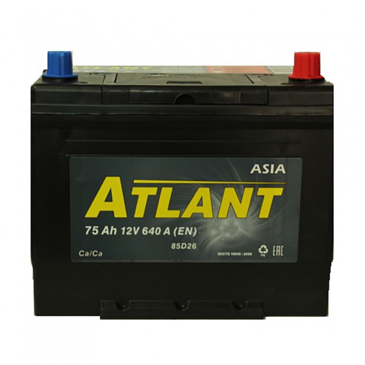 Аккумулятор Atlant Asia 75Ah 640A -/+ на сайте 6st.kz