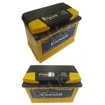 Аккумулятор Кайнар 77Ah 750A -/+