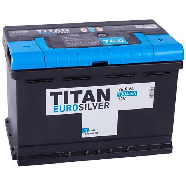 Аккумулятор TITAN EuroSilver 76 Ah 730 A +/- на сайте 6st.kz