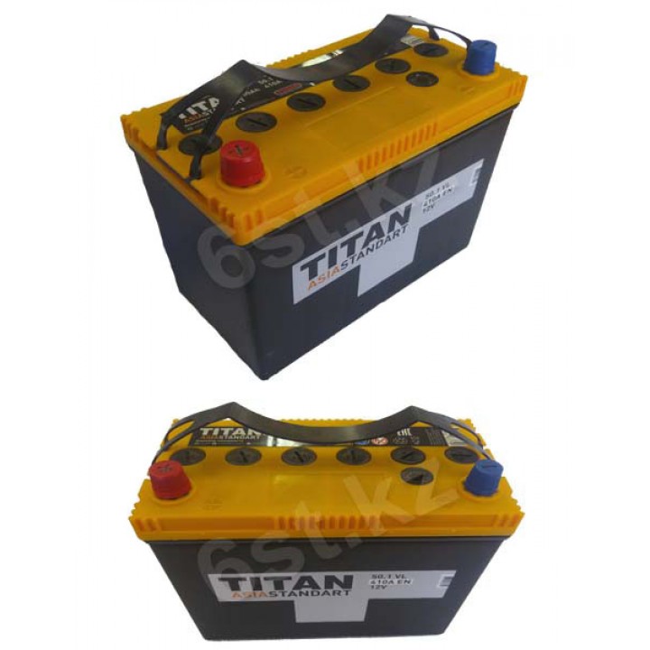 Аккумулятор Титан 50Ah 410A AsiaSilver +/- на сайте 6st.kz