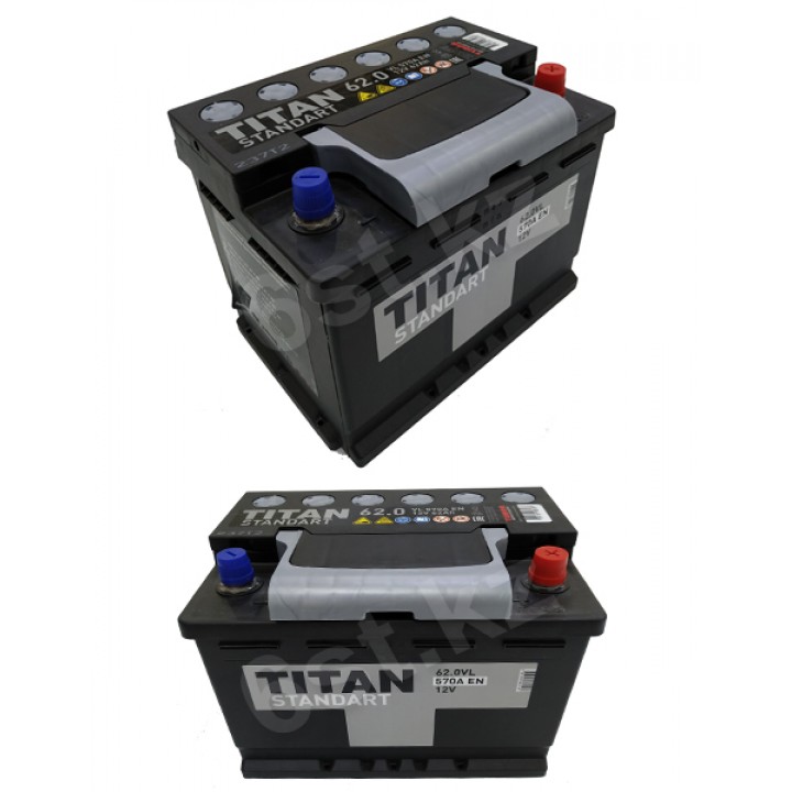 Аккумулятор TITAN ASIA 62 Ah 550 A -/+ на сайте 6st.kz