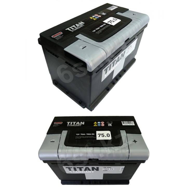 Аккумулятор Titan Standart 75 Ah 700 A -/+ на сайте 6st.kz