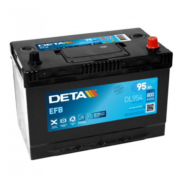 Аккумулятор Deta EFB Power 95Ah 800A (DL954) -/+ на сайте 6st.kz