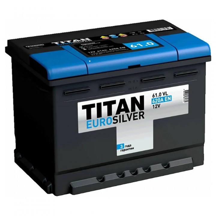 Аккумулятор Titan EuroSilver 61Ah 600 A -/+ на сайте 6st.kz