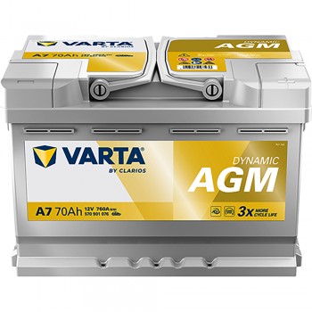 Аккумулятор Varta AGM 70Ah 760A -/+
