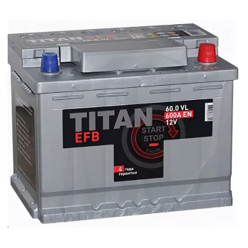 Аккумулятор TITAN EFB 60 Ah 600 A -/+