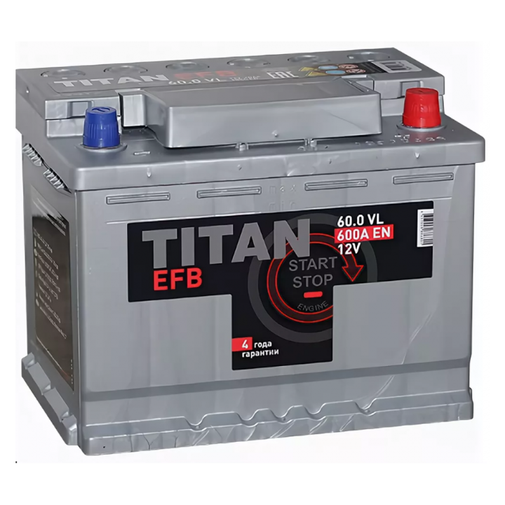 Аккумулятор TITAN EFB 60 Ah 600 A -/+ на сайте 6st.kz
