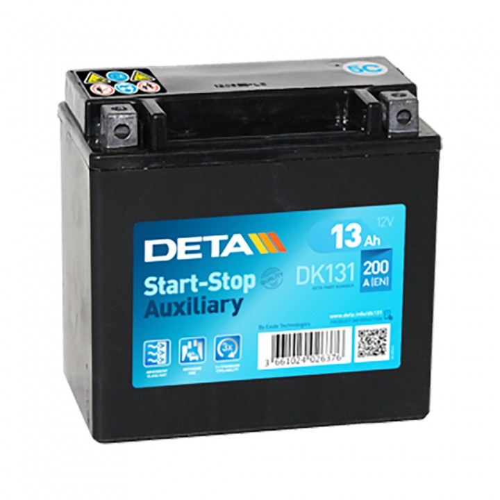 Аккумулятор Deta 13Ah 200A AGM Start-Stop Auxiliary (DK131) +/- на сайте 6st.kz