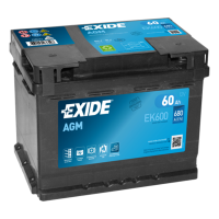 Аккумулятор Exide AGM 60 Ah 680 A -/+