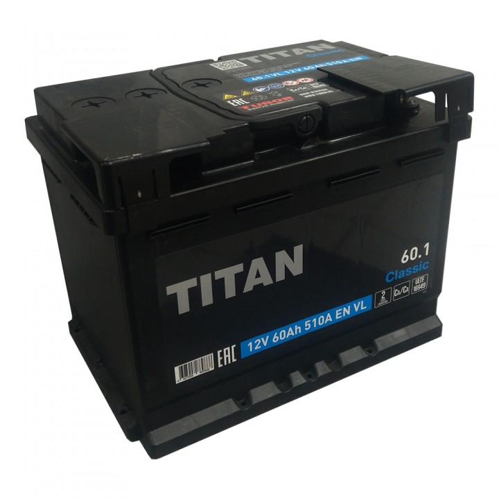 Аккумулятор Titan Classic 60 Ah 510A +/- на сайте 6st.kz