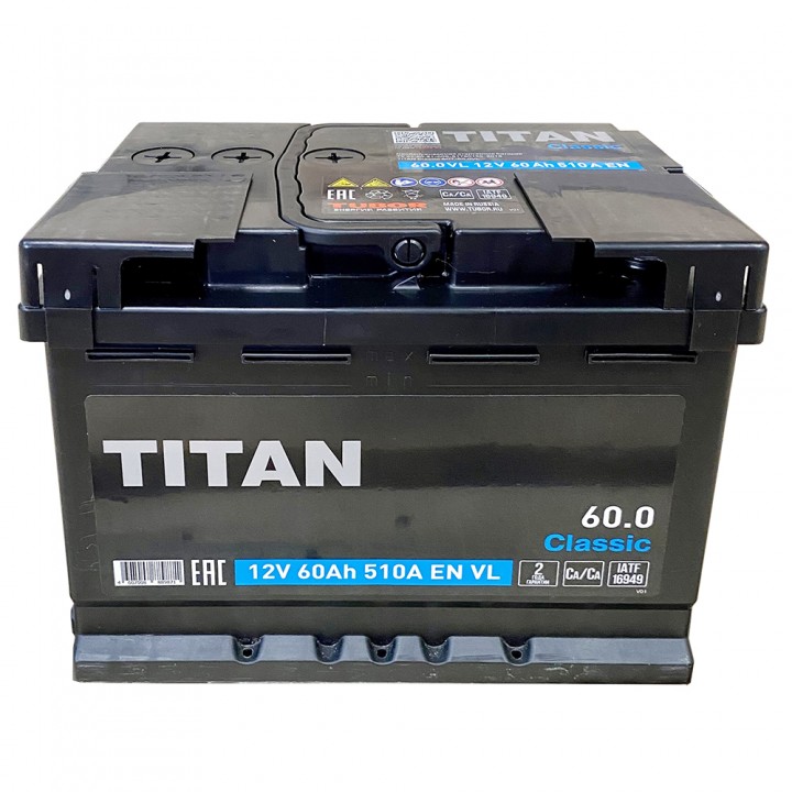 Аккумулятор Titan Classic 60 Ah 510A -/+ на сайте 6st.kz