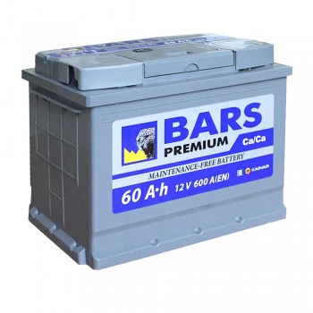 Аккумулятор Барс Premium 60 Ah 600 A -/+