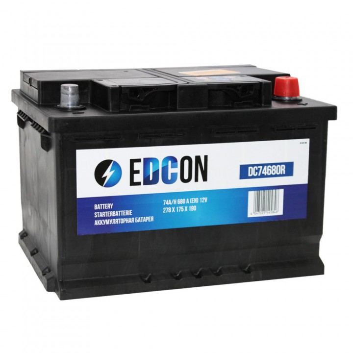 Аккумулятор Edcon 74 Ah 680 A -/+ на сайте 6st.kz