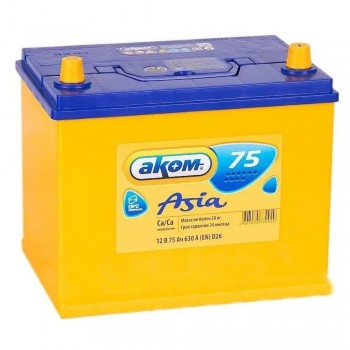 Аккумулятор Аком Asia 75 Ah 630 A +/-