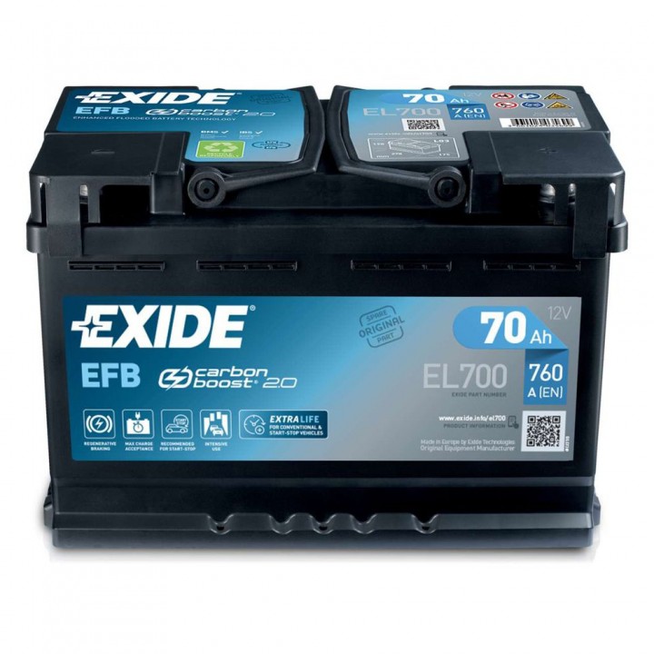 Аккумулятор Exide EFB 70Ah 760A -/+ на сайте 6st.kz