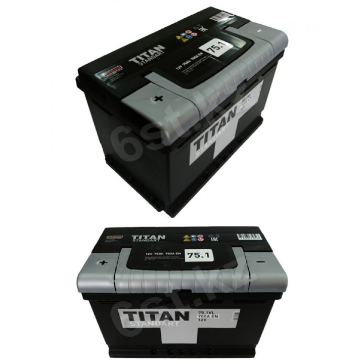 Аккумулятор TITAN Standart 75 Ah 700 A +/- на сайте 6st.kz