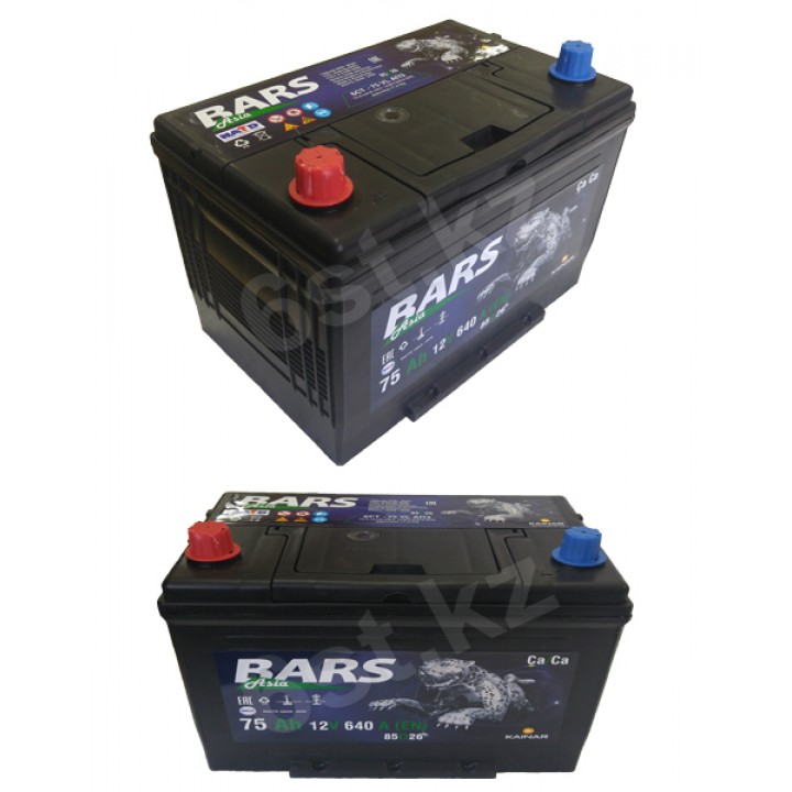 Аккумулятор Барс Asia 75Ah 640A +/- на сайте 6st.kz