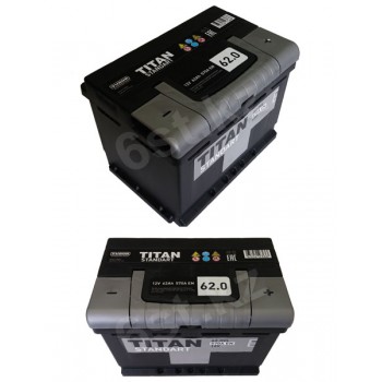 Аккумулятор Titan Standart 62 Ah 570 A -/+