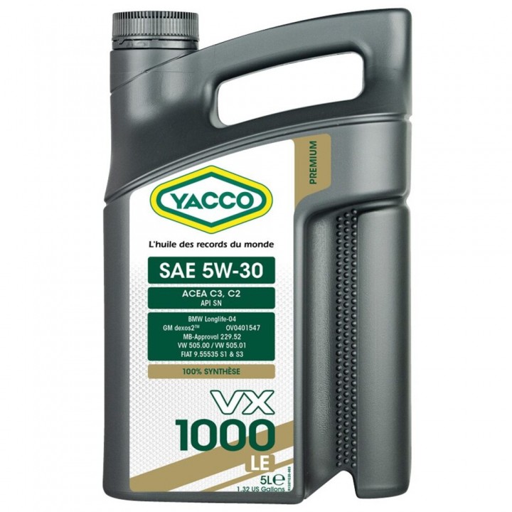 Моторное масло Yacco VX 1000 LE 5W/30 5 л в Караганде