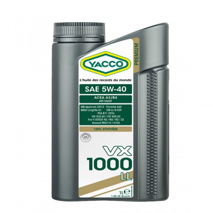 Моторное масло Yacco VX 1000 LL 5W/40 1 л в Караганде