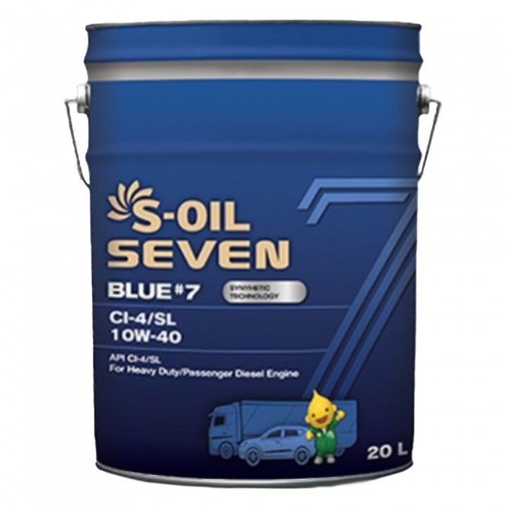 Моторное масло S-Oil BLUE#7 CI-4 10W/40 20 л в Караганде