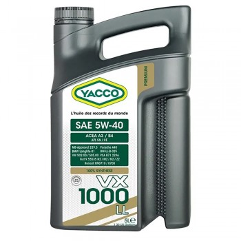 YACCO VX 1000 LL 5W/40 5 л